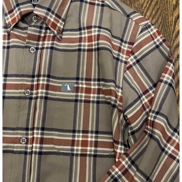 NEW LOCAL BOY OUTFITTERS Men’s Size S Brown Red Beige Long Sleeve Button Flannel - Picture 2 of 6